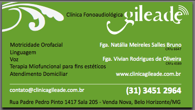 Clinica Gileade Cartão de Visita - Verso