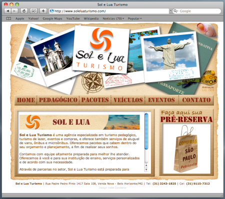 Sol e Lua Turismo Website